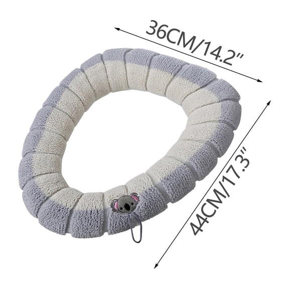 Yatlte Toilet Seat Cover with Handle - All-Season Thickened Bathroom Pad, Washable Universal Size for Home & Winter Use, Easy Installation