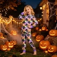 thumbnail image 2 of Kakishop Kids' Sibling Matching Halloween and Holiday Pajama Sets 2 Pcs PJS (Purple,6-7 Years), 2 of 9