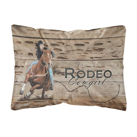 Rodeo Cowgirl Pillow - Rodeo Cowgirl Barrel Racer Canvas Fabric Decorative Pillow