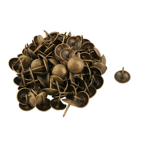 Metal Mushroom Designed Upholstery Tack Nail Map Pin Bronze Tone 12mm Dia 100pcs