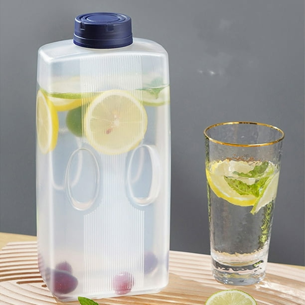 Hervidor de agua fría Jarra de refrigerador de gran capacidad | Jarra de plástico para té y bebidas de grado alimenticio de 2 litros con tapa de rosca giratoria | Contenedor de infusor de frutas