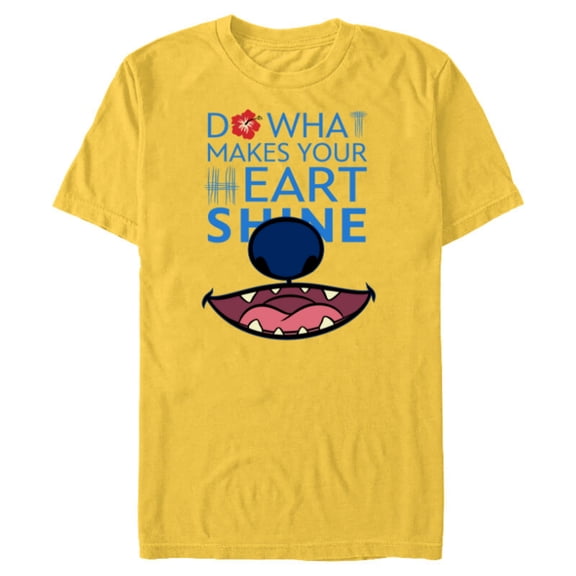 Disney 100 Lilo & Stitch Do What Makes Your Heart Shine D100 - Short Sleeve Blended T-Shirt for Adults - Customized-Yellow