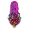 thumbnail image 2 of KAWELL Long Multi-colored Cosplay Wig, Mermaid Fashion Curly Wig, Anime Heat Resistant Spiral Costume Natural Wigs 80cm Hair (Multi Color, 32"), 2 of 4