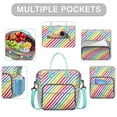 thumbnail image 2 of Geometric Pattern Insulated Lunch Bag – Artistic Minimalist Reusable Tote, Leakproof Dual Compartment Cooler Box for Adults or Gifting, 2 of 4
