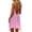 Pink, variant on cocolona Womens Summer Cami Backless Linen Dress V Neck Sleeveless Ruffle Flowy Mini Dress Vacation Beach Sundress