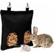 thumbnail image 1 of CHAO Comedero de heno (negro, 25cm x 28cm), bolsa de heno para conejos y cobayas, bolsa alimentadora colgante, perfecta para animales pequeños que comen heno, 1 of 4