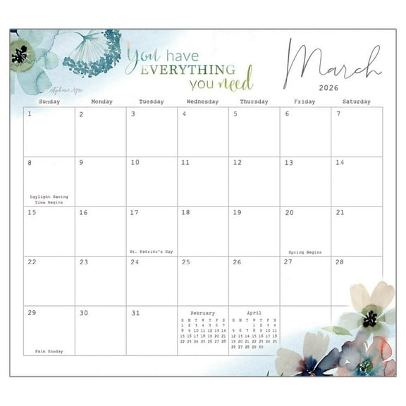 Legacy Publishing Group, Gratitude by Stephanie Ryan 2026 Magnetic Calendar, 9.38'' X 8.38'', 12-Month Calendar with Stapled Binding