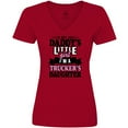 thumbnail image 3 of Inktastic Im Not Just Daddys Little Im a Truckers Daughter Women's V-Neck T-Shirt, 3 of 5