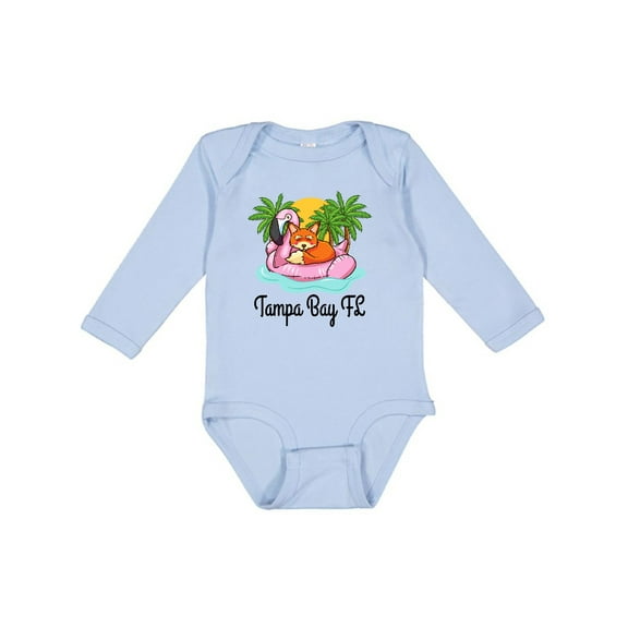 Inktastic Tampa Bay Florida Flamingo Girls Long Sleeve Baby Bodysuit