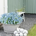 thumbnail image 5 of 8 Bundles Artificial Daffodils Flowers for Outdoor Spring Summer Decoration UV Resistant Faux Flowers No Fade Fake Plastic Plants Outside Garden Porch Window Box Decorating (Blue), 5 of 7
