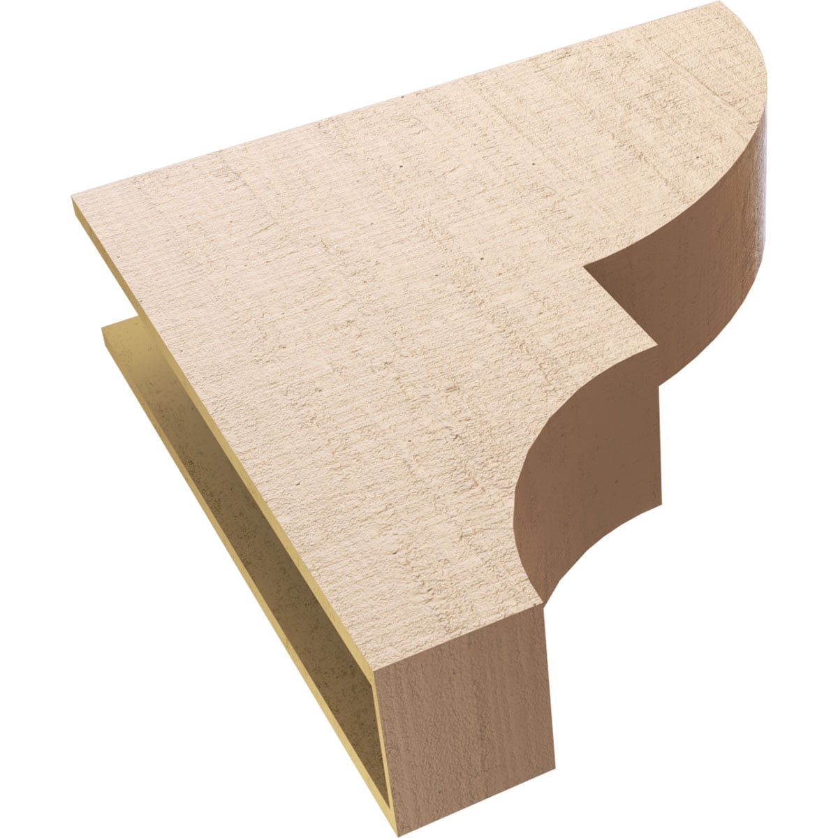8"W x 32"D x 32"H Thin Ridgewood Rough Cedar Woodgrain TimberThane Corbel, Primed Tan
