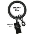 thumbnail image 3 of Urbanest 1" Metal Curtain Rings With Clips and Eyelets, Matte Black, Set of 20, 3 of 6