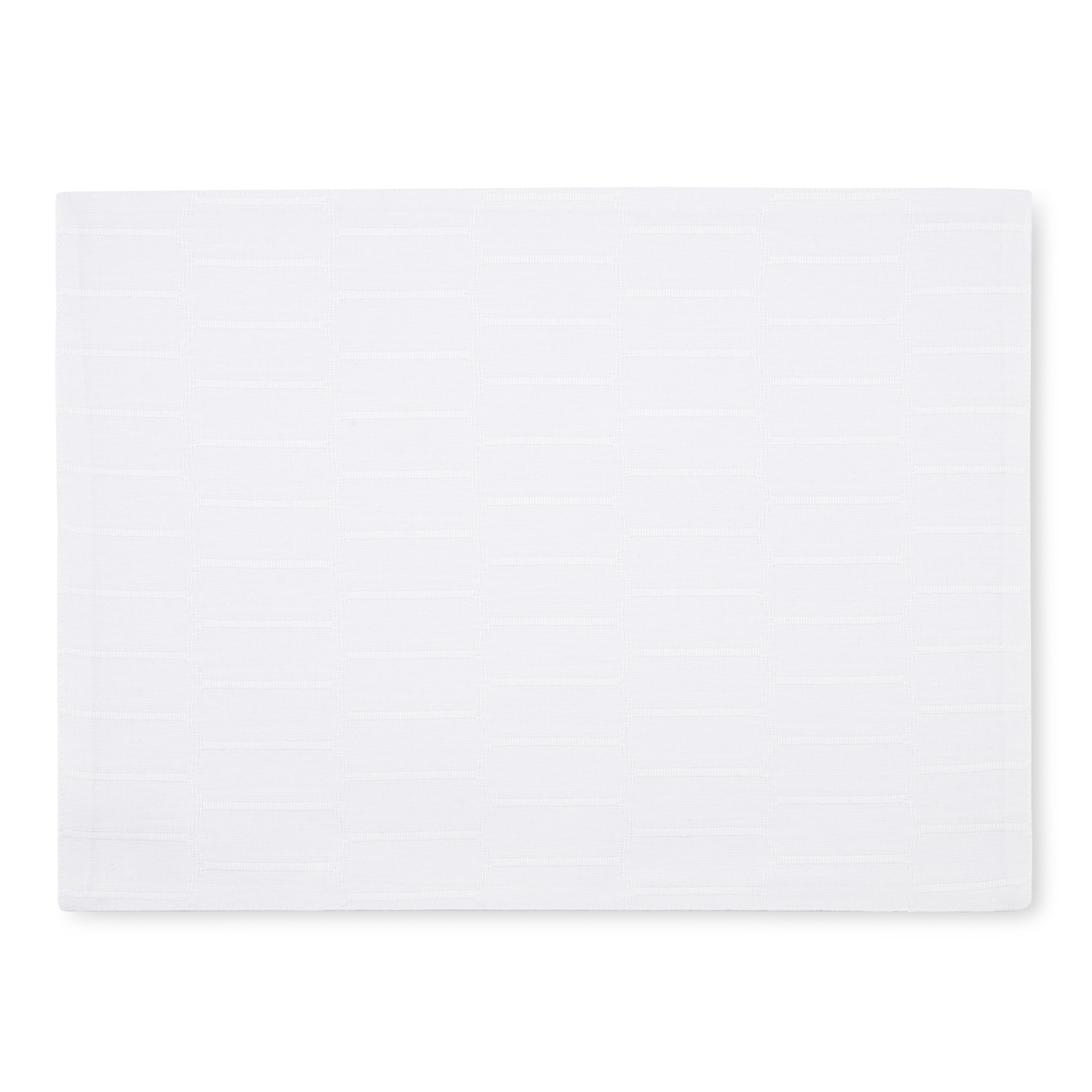 Martha Stewart Honeycomb Modern Farmhouse Reversible Fabric Placemat 4-Pack Set, White, 13"x17.5"