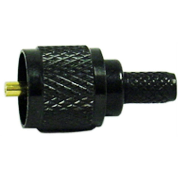 BLACK MINI UHF MALE CRIMP CONN (RG58/U)