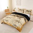 thumbnail image 2 of Homewish Wild Dinosaur Bedding,Minimalist Sketch Dino Duvet Cover Full,Brown,Black Reversible,3 Pieces,1 Duvet Cover and 2 Pillowcases, 2 of 6