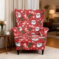thumbnail image 3 of Qpednta HoHo Santa Claus Wingback Chair Covers, 2 Pieces Wingback Chair Slipcover for Leather Chair, Removable Anti‑Scratch Furniture Protector for Wingback Chair for Rental House, 3 of 7