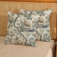 thumbnail image 2 of Chinoiserie Pillow Covers 18x18 Set of 2 Blue Bird Floral Throw Pillows Vintage Blue Green Flowers Decorations Outdoor Pillowcase Chinoiserie Decor Farmhouse Cushion Case for Couch Home, 2 of 6