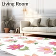 thumbnail image 2 of ODIKA 5'x7' Machine Washable Non-Slip Area Rug, Serene Lotus Garden with Flowing Petal Shapes and Gentle Ombre Tones High Traffic Rug, Pink, 569524, 2 of 5