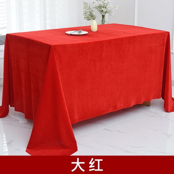 Xiao Hua Red Wedding Tablecloth -1 piece, 157.4878.74 inches premium velvet fabric, used for formal decoration at parties, corporate events, restaurants, and wedding events