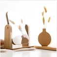thumbnail image 4 of 1PC 180° Rotated Wooden Makeup Mirror Desktop Small Glass Silver Mirror, 4 of 8