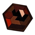 thumbnail image 1 of Rompecabezas de bloques de madera, bloques de patrones de formas, rompecabezas, juego de lógica para niños 11 bloques, 1 of 9
