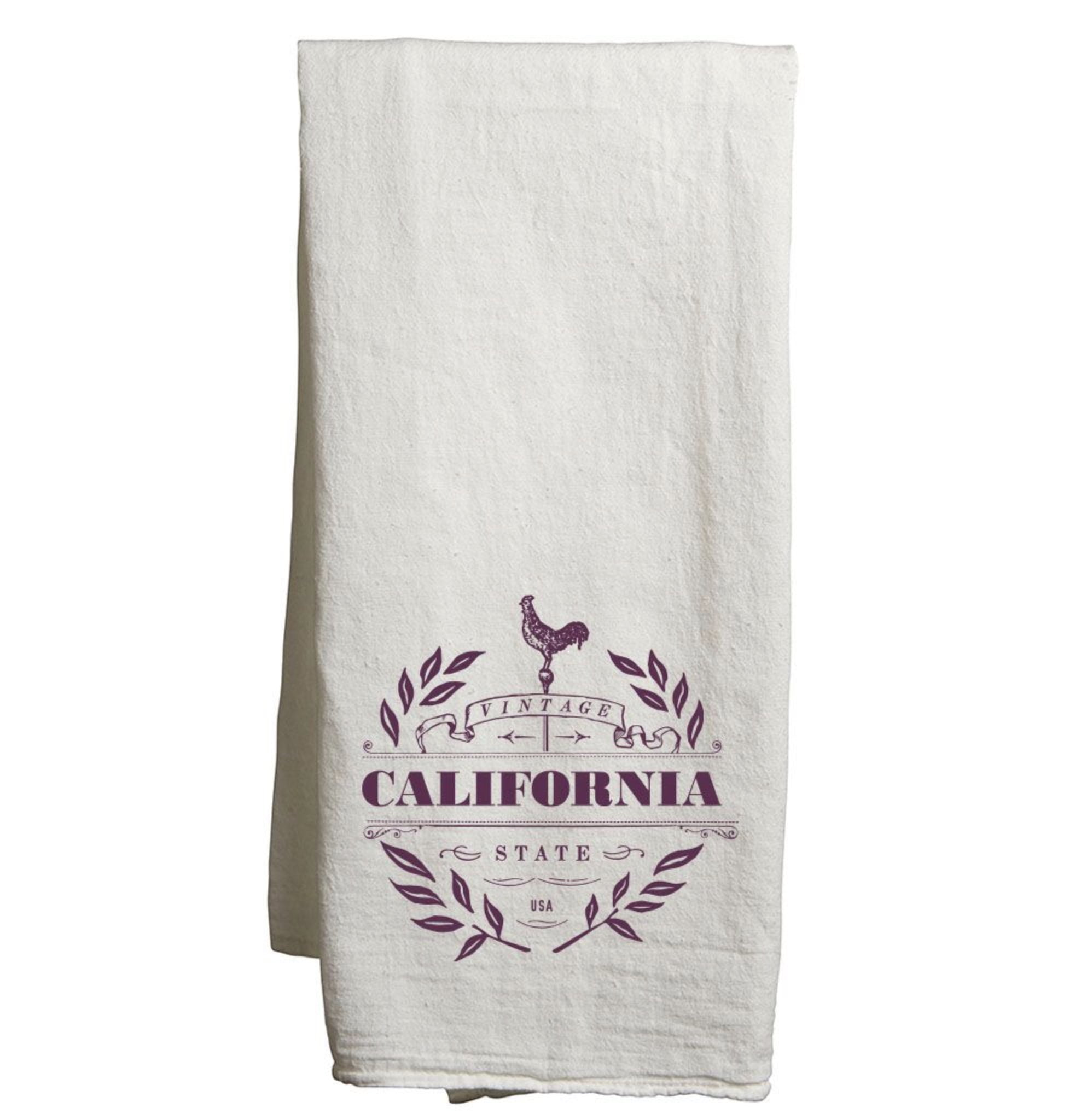 California White Tea Towel Vintage