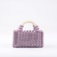 thumbnail image 2 of Xiao Hua Bolso de hombro tejido para mujer, bolso de mano y neceser, elegante bolso de playa de verano, 19 x 8 x 13 cm (rojo), 2 of 4