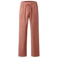 thumbnail image 6 of Yeaiivve Boys Cotton Straight Leg Pants Kids Elastic Waist School Uniform Pants Breathable Lightweight Lounge Pants Solid Color Slacks with Pockets 10-11 Years Wine, 6 of 6