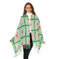 thumbnail image 3 of FORMRS Womens Scarf Winter Soft Long Big Warm Shawls Wrap Tassel Scarves, Green Blossom Mosaic, 3 of 9
