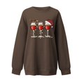 thumbnail image 2 of Gibobby Sudaderas Navideñas para Mujeres holgado informal de manga larga con cuello redondo de tamaño para mujer(Café,XG), 2 of 5