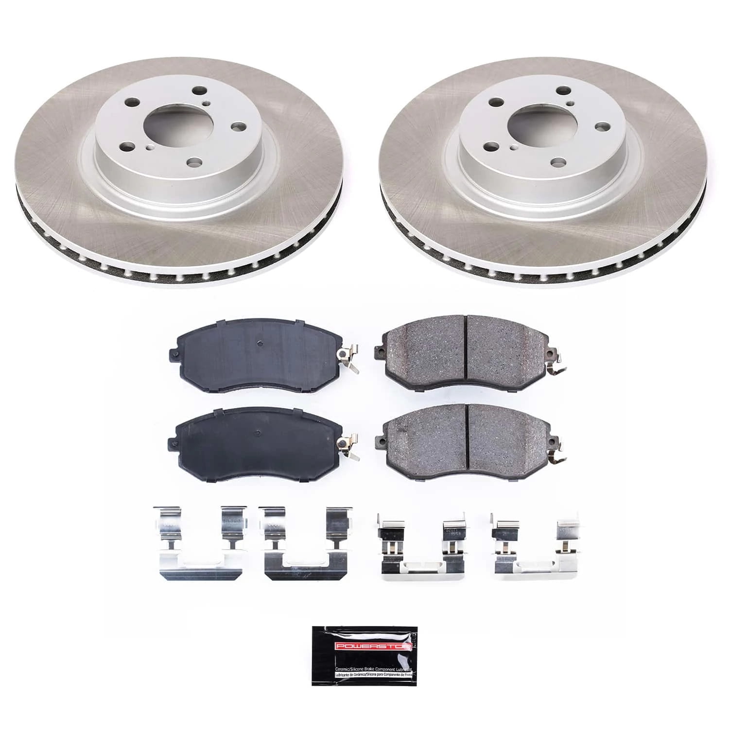 PowerStop Front Semi-Coated Rotor and Low-Dust Ceramic Brake Pad Kit SC6111