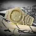 thumbnail image 4 of Reloj de cuarzo para hombre, reloj de pulsera de acero para hombre, reloj de diseño clásico de moda dorado para hombre, 4 of 5