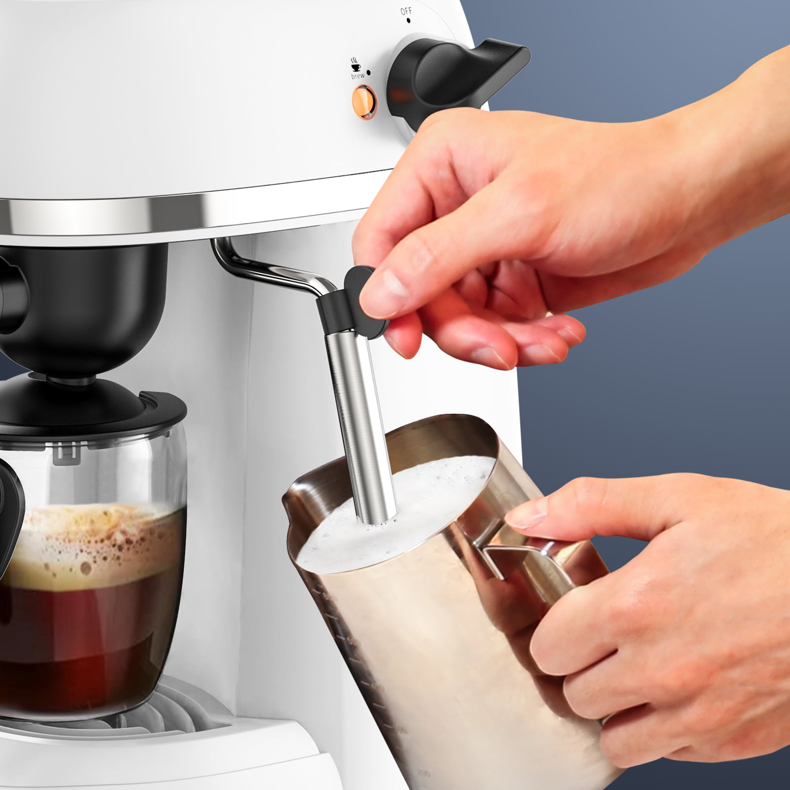 SOWTECH Espresso Machine coffee maker Cappuccino Latte Machine Black 3.5  Bar 1-4 Cup 