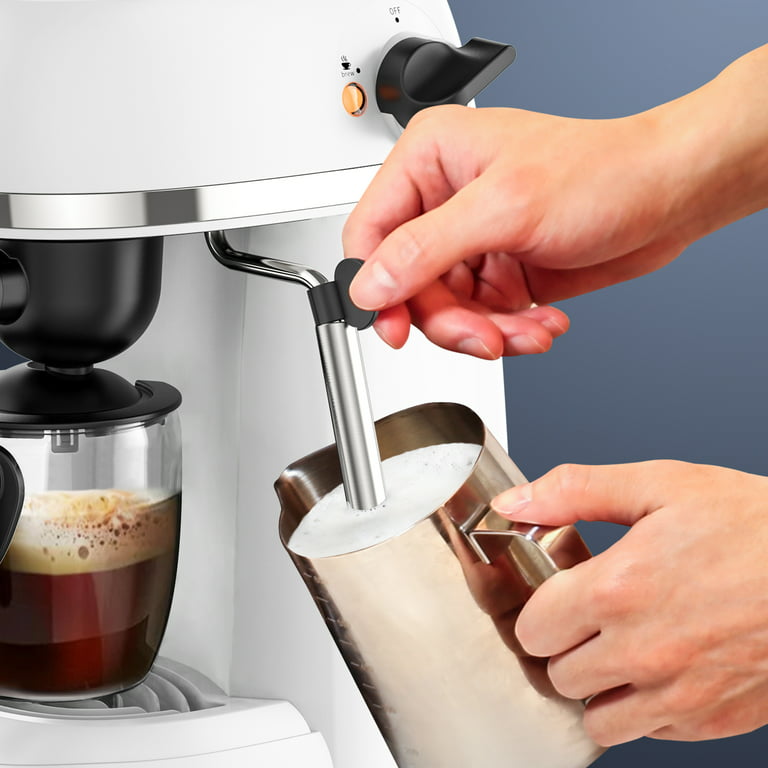 Coffee Maker with Milk Frother Cappuccino 1-4 Cup Latte Machine