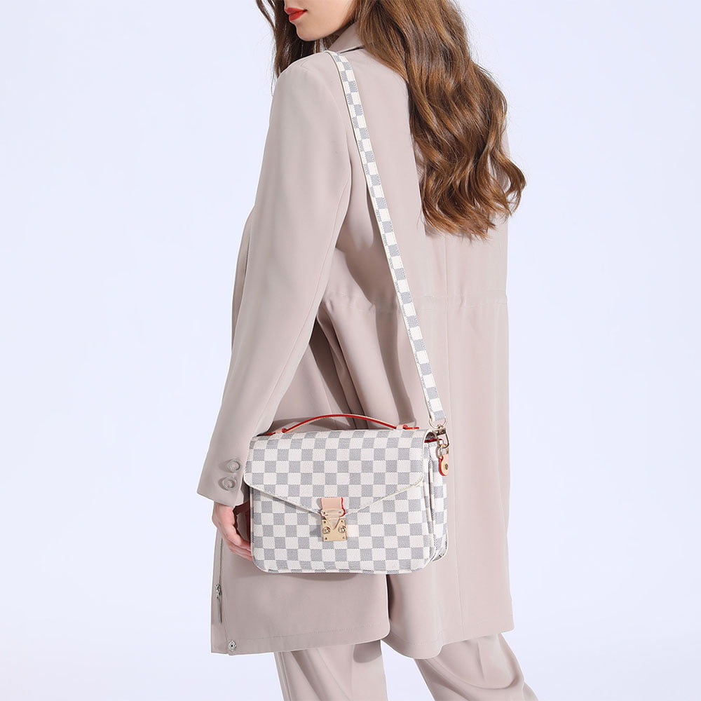  XCYY PU Leather Women Messenger Bags Luxury Handbags Women Bags  Wide Strap Ladies Shoulder Bag Women Handbag (Color : White, Size :  21x8x14cm) : Clothing, Shoes & Jewelry