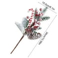 thumbnail image 3 of Snow Frosted Christmas Berries Pine Picks Artificial Red Berry Pine Branches Faux Pine Stem with Pine Cones for Xmas Tree Wreath DIY Craft Floral Arrangement Holiday Decor （D）, 3 of 6