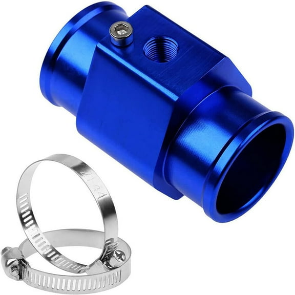 Aluminum Radiator Hose Adapter with Temperature Gauge Anodized Finish for Cooling System Monitoring