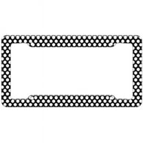 Polka Dots Black White Pattern License Plate Frame