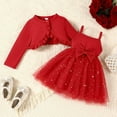 thumbnail image 2 of Gaexia Baby Girl Sets 6-9 Months Baby Girl Thanksgiving Outfit Bodysuit+Tutu Skirt+Headband Clothes Set Christmas Clothes,Z07-Red,3-6 Months, 2 of 6