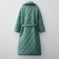 thumbnail image 4 of Jinhomg Women Fall Long Cardigan Coat Casual Comfy Long Length Open Front Puffer Jacket Thermal Long Sleeve Lapel Collar Padded Coats with Drawstring 90 off Clearance Sale Green L, 4 of 6