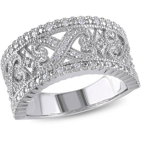 Miabella 1/4 Carat T.W Diamond Sterling Silver Infinity Heart Ring