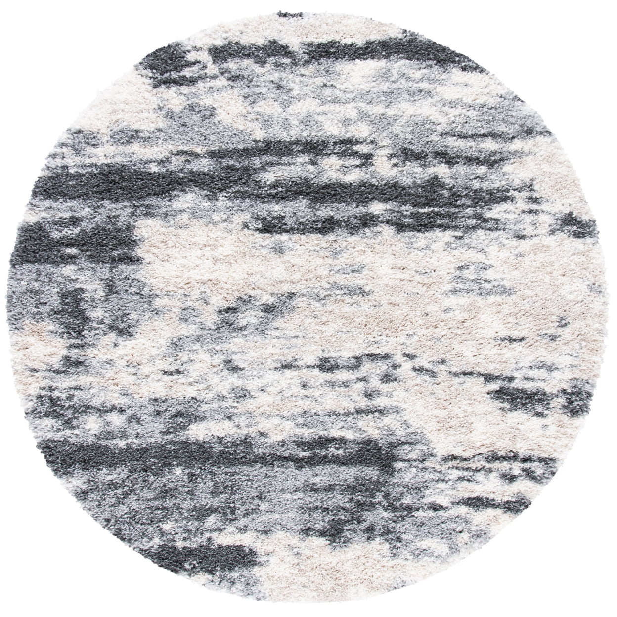 SAFAVIEH Fontana Shag Dara Abstract Plush Area Rug, Grey/Ivory, 11' x 15'