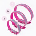 thumbnail image 2 of HAIYUE Reflective PU Leather Collar for Small Medium Dogs Cats  Pink, 2 of 9