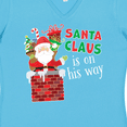 thumbnail image 4 of Inktastic Santa Claus is on His Way Christmas Women's V-Neck T-Shirt, 4 of 5