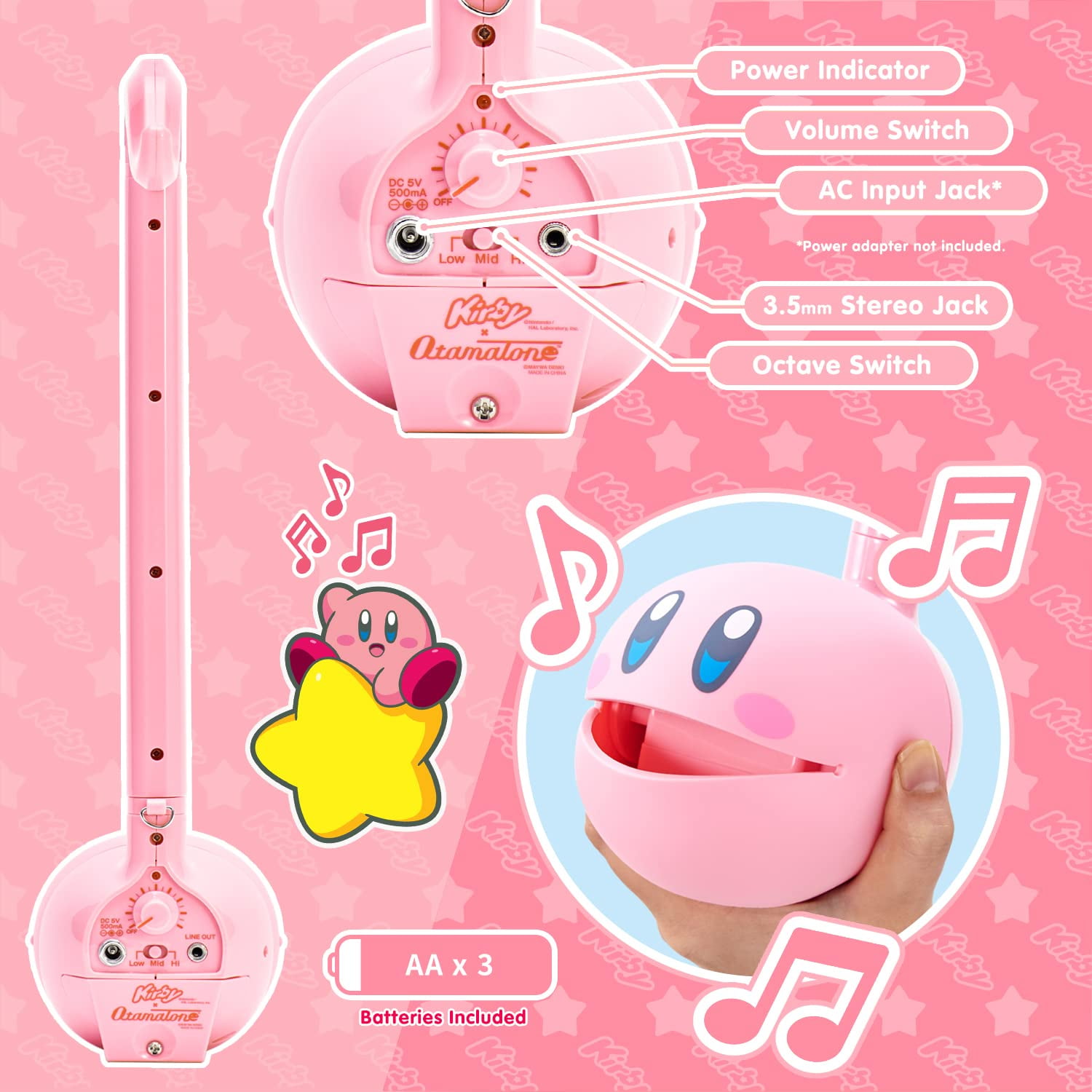 Otamatone Deluxe Musical Instrument Synthesizer for Adults - Kirby