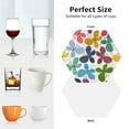 thumbnail image 6 of Honeii Colorful Butterflies print Leather Coaster Set of 4, ideal for safeguarding your furniture from drinks spills and effortless cleanup-Hexagon, 6 of 6
