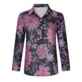 thumbnail image 4 of USSUMA Plus Womens Tops Dressy Casual Button Down Lapel Plus Size V Neck Women's Tunics Floral Print Basic Tee T Shirts for Women Short Sleeve Summer Blouses Trendy, 4 of 5