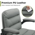thumbnail image 6 of VECELO Ergonomic Office Chair, PU Leather Thick Padding Swivel Executive Computer Desk Chair With Upholstered Flip-Up Arms, Gray, 6 of 10