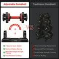 thumbnail image 6 of GIKPAL 110lbs(55lb*2) Adjustable Dumbbells,Quick Select 15-55lbs set of 2 Adjustable Free Weights Plates with Rack for Women and Men for Home Gym Full Body Workout Fitness, 6 of 7