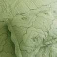 thumbnail image 4 of 3 Piece Floral Embroidered Quilted Bedspread Set Queen/King Size,All Seasons Lightweight Bed Set Scallop Edges Covetlet with Pillow Sham, 4 of 5